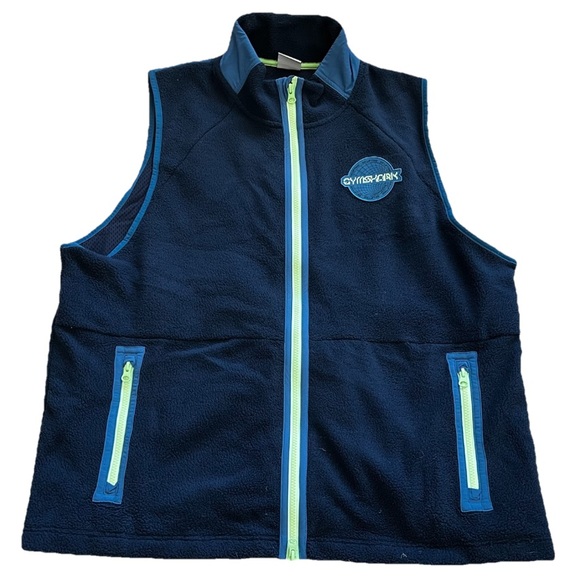 Gymshark Navy Blue Fleece Vest with Neon Accents - Picture 1 of 6
